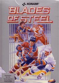 Box cover for Blades of Steel on the Commodore 64.