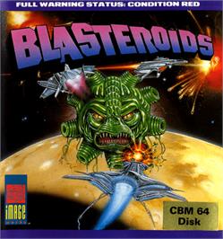 Box cover for Blasteroids on the Commodore 64.