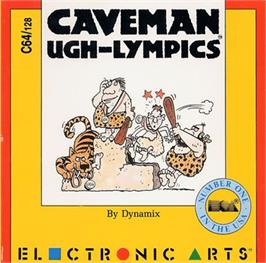 Box cover for Caveman Ugh-Lympics on the Commodore 64.