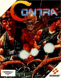 Box cover for Contra on the Commodore 64.