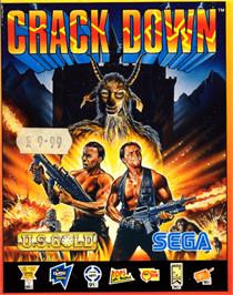 Box cover for Crack Down on the Commodore 64.
