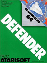 Box cover for Defender on the Commodore 64.