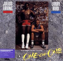 Box cover for Dr. J and Larry Bird Go One on One on the Commodore 64.