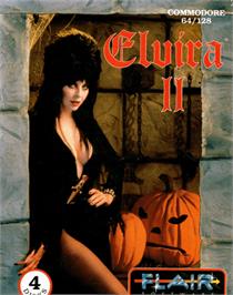 Box cover for Elvira II: The Jaws of Cerberus on the Commodore 64.