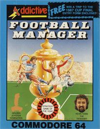 Box cover for Football Manager on the Commodore 64.