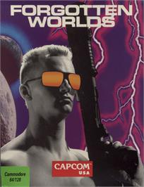 Box cover for Forgotten Worlds on the Commodore 64.