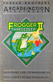 Box cover for Frogger II: Three Deep on the Commodore 64.