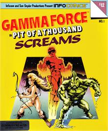 Box cover for Gamma Force in Pit of a Thousand Screams on the Commodore 64.