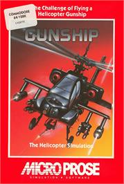 Box cover for Gunship on the Commodore 64.