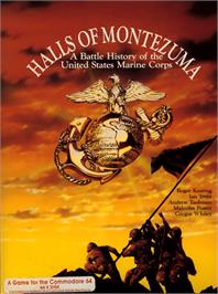 Box cover for Halls of Montezuma: A Battle History of the United States Marine Corps on the Commodore 64.
