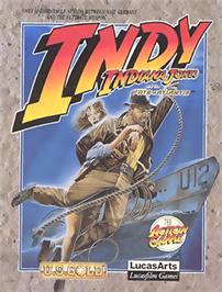 Box cover for Indiana Jones and The Fate of Atlantis: The Action Game on the Commodore 64.