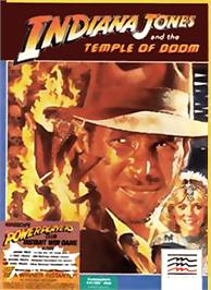 Box cover for Indiana Jones and the Temple of Doom on the Commodore 64.