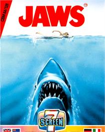 Box cover for Jaws: The Computer Game on the Commodore 64.