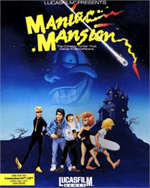 Box cover for Maniac Mansion on the Commodore 64.