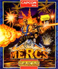 Box cover for Mercs on the Commodore 64.