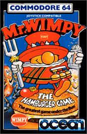 Box cover for Mr. Wimpy: The Hamburger Game on the Commodore 64.