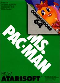 Box cover for Ms. Pac-Man on the Commodore 64.