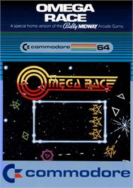 Box cover for Omega Race on the Commodore 64.