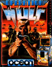 Box cover for Operation Wolf on the Commodore 64.