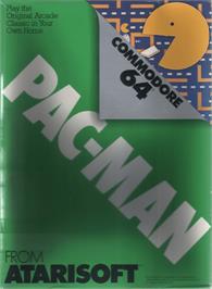 Box cover for Pac-Man on the Commodore 64.