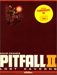 Box cover for Pitfall II: Lost Caverns on the Commodore 64.