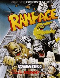 Box cover for Rampage on the Commodore 64.