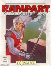 Box cover for Rampart on the Commodore 64.
