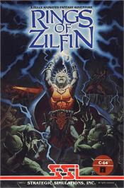 Box cover for Rings of Zilfin on the Commodore 64.