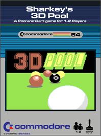 Box cover for Sharkey's 3D Pool on the Commodore 64.