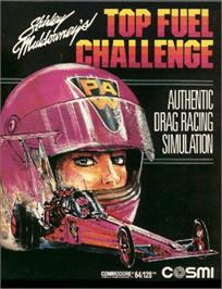 Box cover for Shirley Muldowney's Top Fuel Challenge on the Commodore 64.