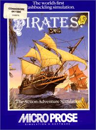 Box cover for Sid Meier's Pirates! on the Commodore 64.