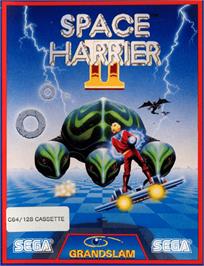Box cover for Space Harrier II on the Commodore 64.