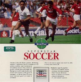 Box cover for SuperStar Soccer on the Commodore 64.