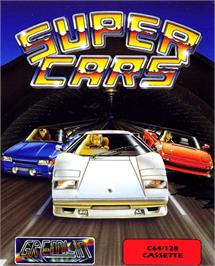 Box cover for Super Cars on the Commodore 64.