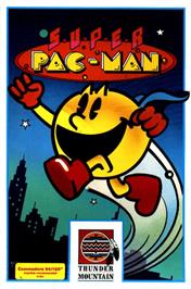 Box cover for Super Pac-Man on the Commodore 64.