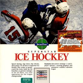 Box cover for Superstar Ice Hockey on the Commodore 64.