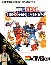 Box cover for The Real Ghostbusters on the Commodore 64.
