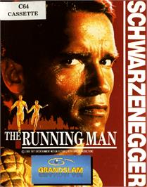 Box cover for The Running Man on the Commodore 64.