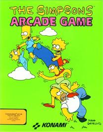 Box cover for The Simpsons Arcade Game on the Commodore 64.