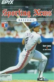 Box cover for The Sporting News Baseball on the Commodore 64.