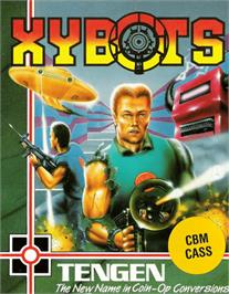Box cover for Xybots on the Commodore 64.