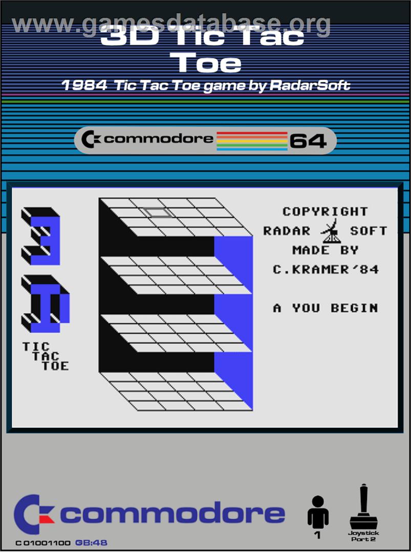 3-D Tic-Tac-Toe - Commodore 64 - Artwork - Box