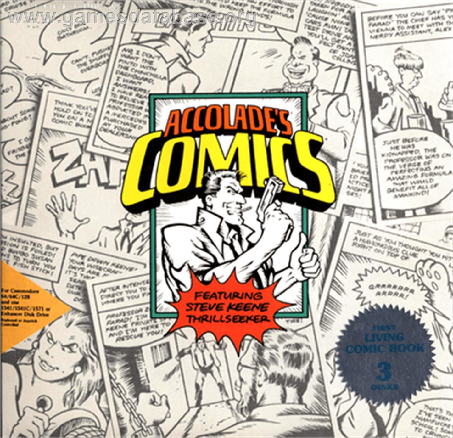 Accolade Comics: Steve Keene, Private Spy - Commodore 64 - Artwork - Box