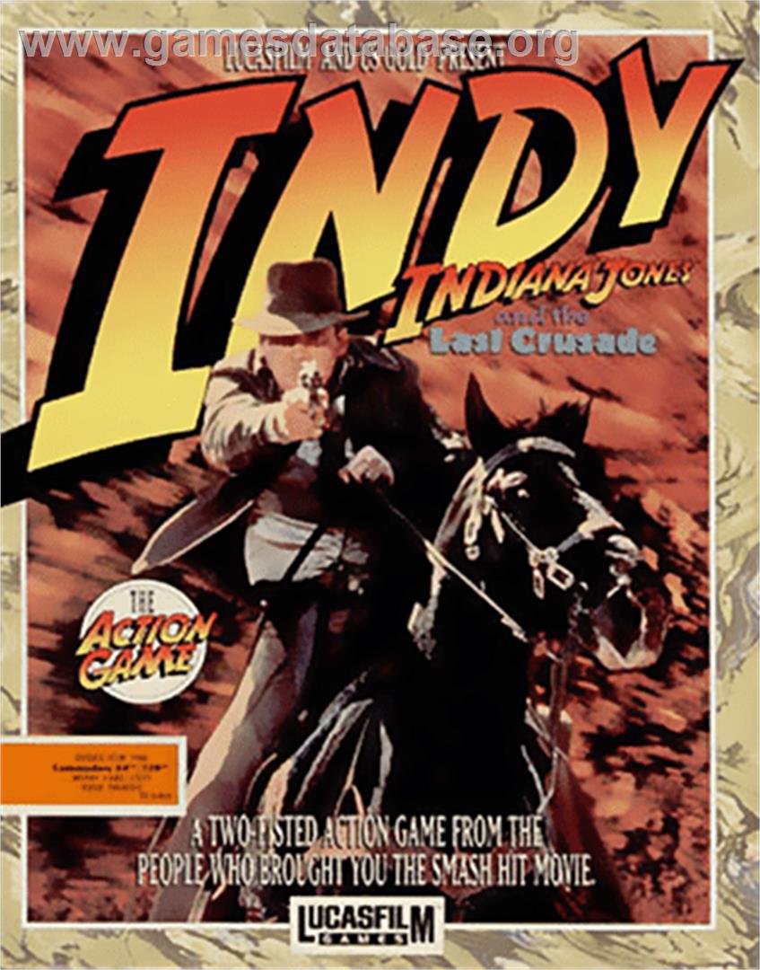 Indiana Jones and the Last Crusade: The Action Game - Commodore 64 - Artwork - Box
