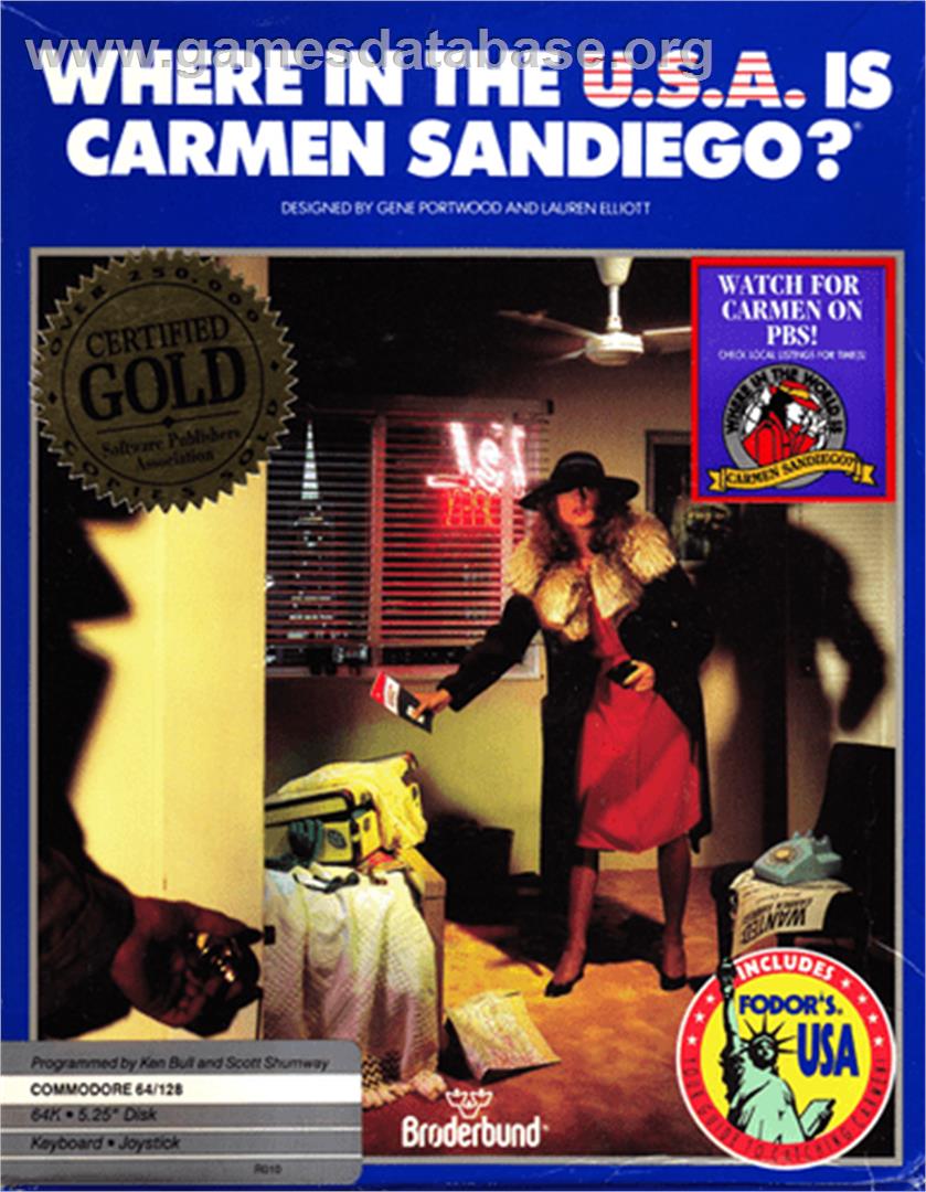 Where in the USA is Carmen Sandiego? - Commodore 64 - Artwork - Box