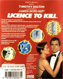 Box back cover for 007: Licence to Kill on the Commodore 64.