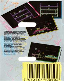 Box back cover for Agent X II: The Mad Prof's Back! on the Commodore 64.