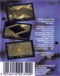 Box back cover for Arnie on the Commodore 64.