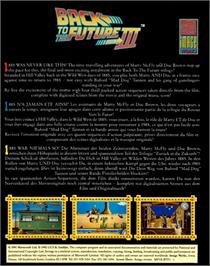 Box back cover for Back to the Future Part III on the Commodore 64.