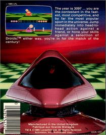 Box back cover for Ballblazer on the Commodore 64.